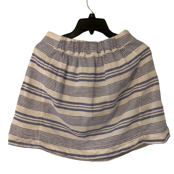 J.Crew Blue And White Stripped Linen Skirt Nautical look size O - Picture 4 of 11